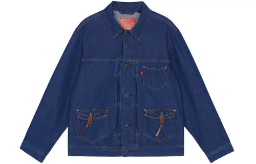 Levis Denim Jackets Men's Blue Lapel Moderate Straight Fit