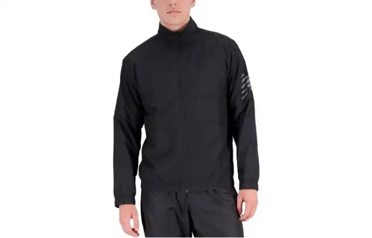 New Balance Jackets Men's Black Stand Collar Moderate Other