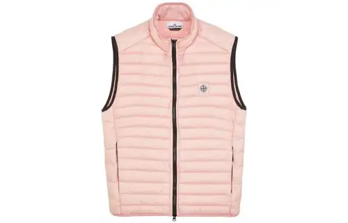 STONE ISLAND Vests Unisex Pink Stand Collar Moderate Other