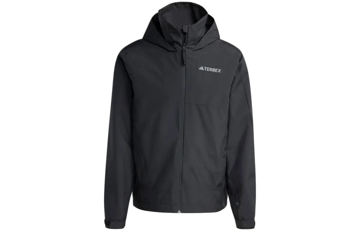 Adidas Jackets Men's Black Hooded (Non-detachable) Moderate Straight Fit