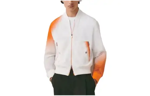 HERMES Jackets Men's Orange Baseball Collar Moderate Other
