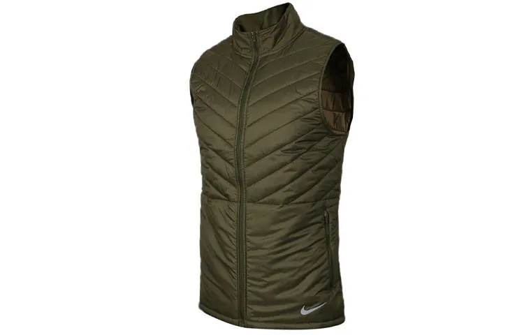 Nike Vests Men's Army Green Stand Collar Moderate Other