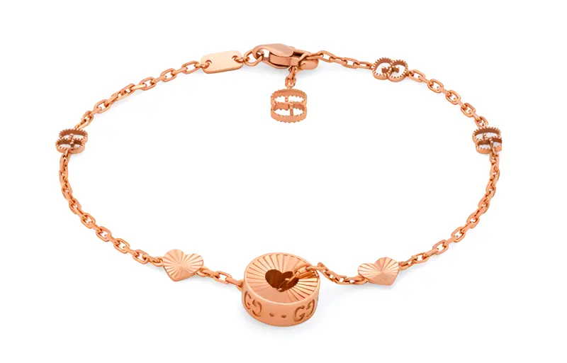 GUCCI Lcon 18K Gold Bracelets Unisex Gold