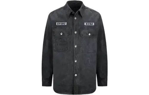 EVISU Denim Jacket Men's Dark Gray
