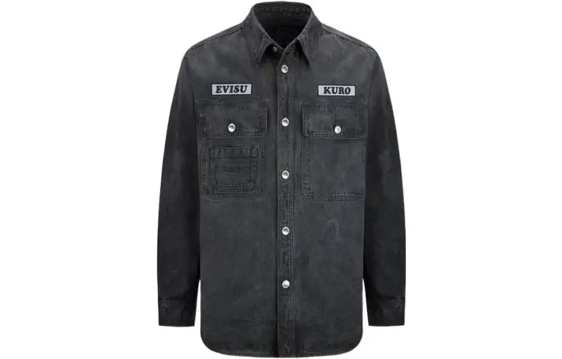 EVISU Denim Jacket Men's Dark Gray