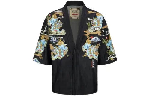 EVISU Komainu All Over Printed Denim Kimono 'Denim Blue'