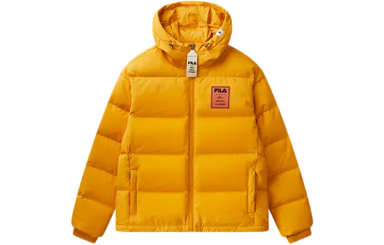 FILA X MIHARA YASUHIRO MIHARA YASUHIRO Collaboration Collection Down Jackets Men's Mango Gold Yellow Hooded Moderate Other
