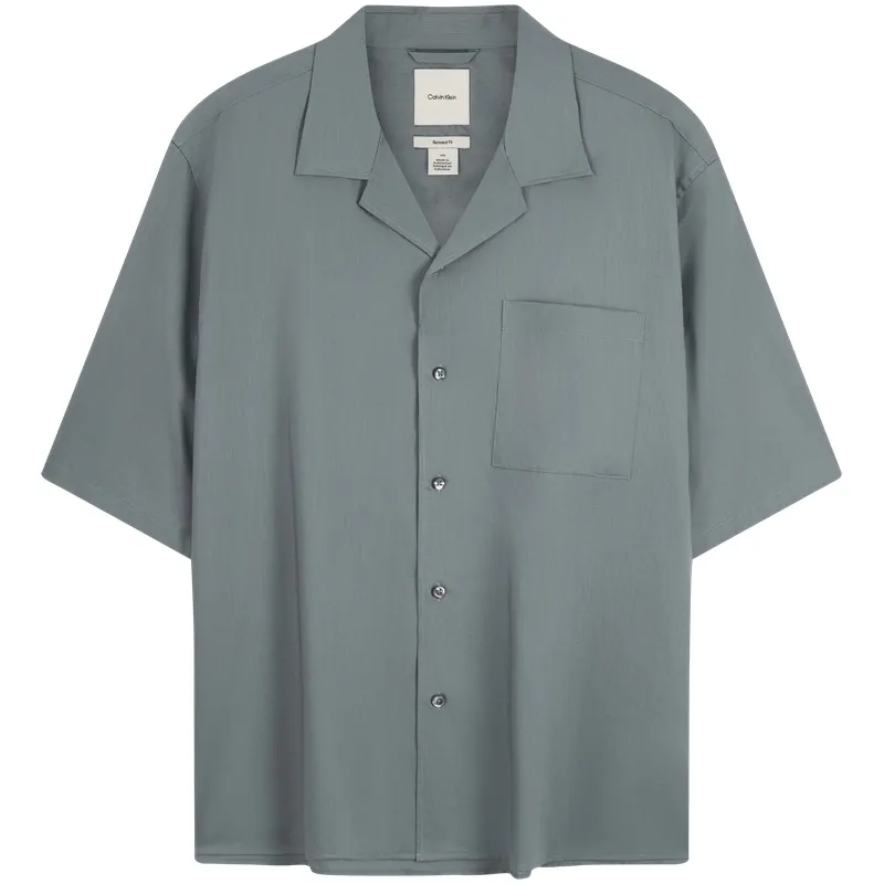 CALVIN KLEIN Shirt Men's Gift Box Set Included RMG Cloud Trace Gray