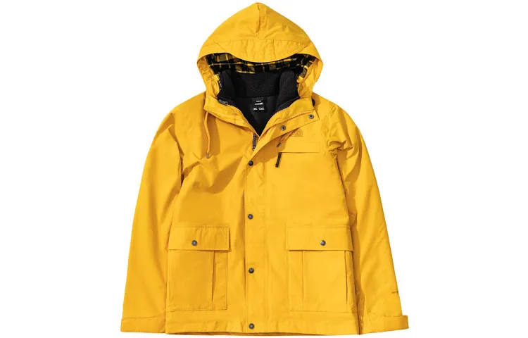 THE NORTH FACE Windbreaker Jackets Men's Yellow Hooded Moderate