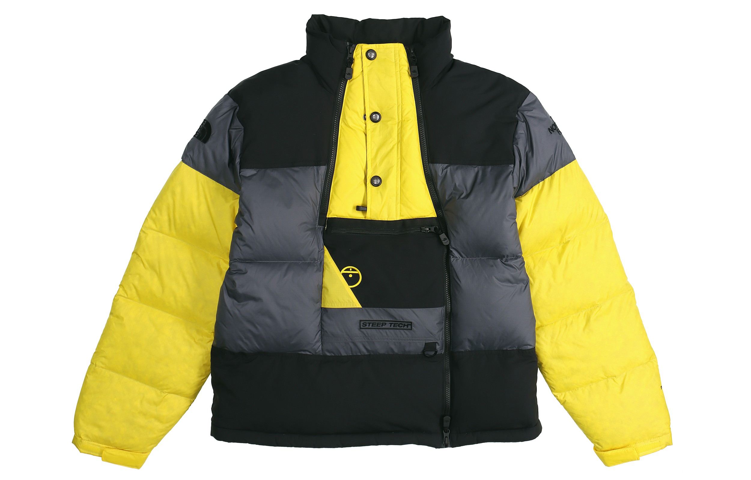 Мужская куртка The North Face (черно-серо-желтая)