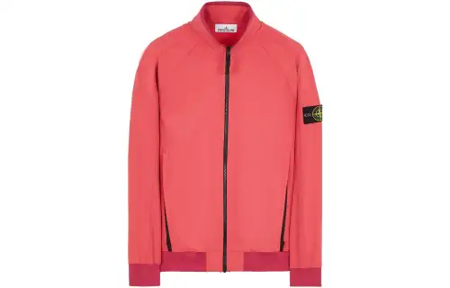 STONE ISLAND Jackets Unisex Red Stand Collar Moderate Other