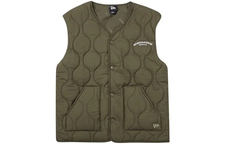 New Era Vests Unisex Army Green V-neck Moderate Other