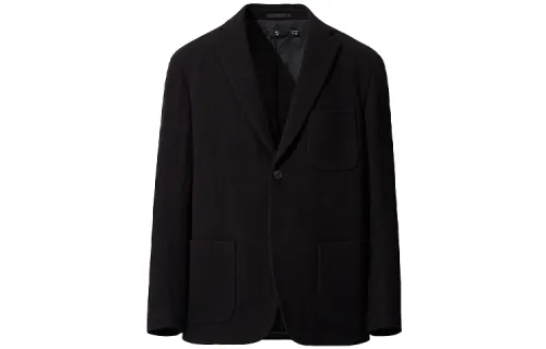 UNIQLO Jil Sander Business Suits Men's Black Suit Collar Moderate Straight Fit