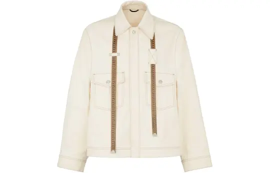 FENDI Beige Canvas Jacket Jackets & Coats Men's Beige