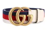 GUCCI GG Marmont Canvas Belts Women's White Width 4cm