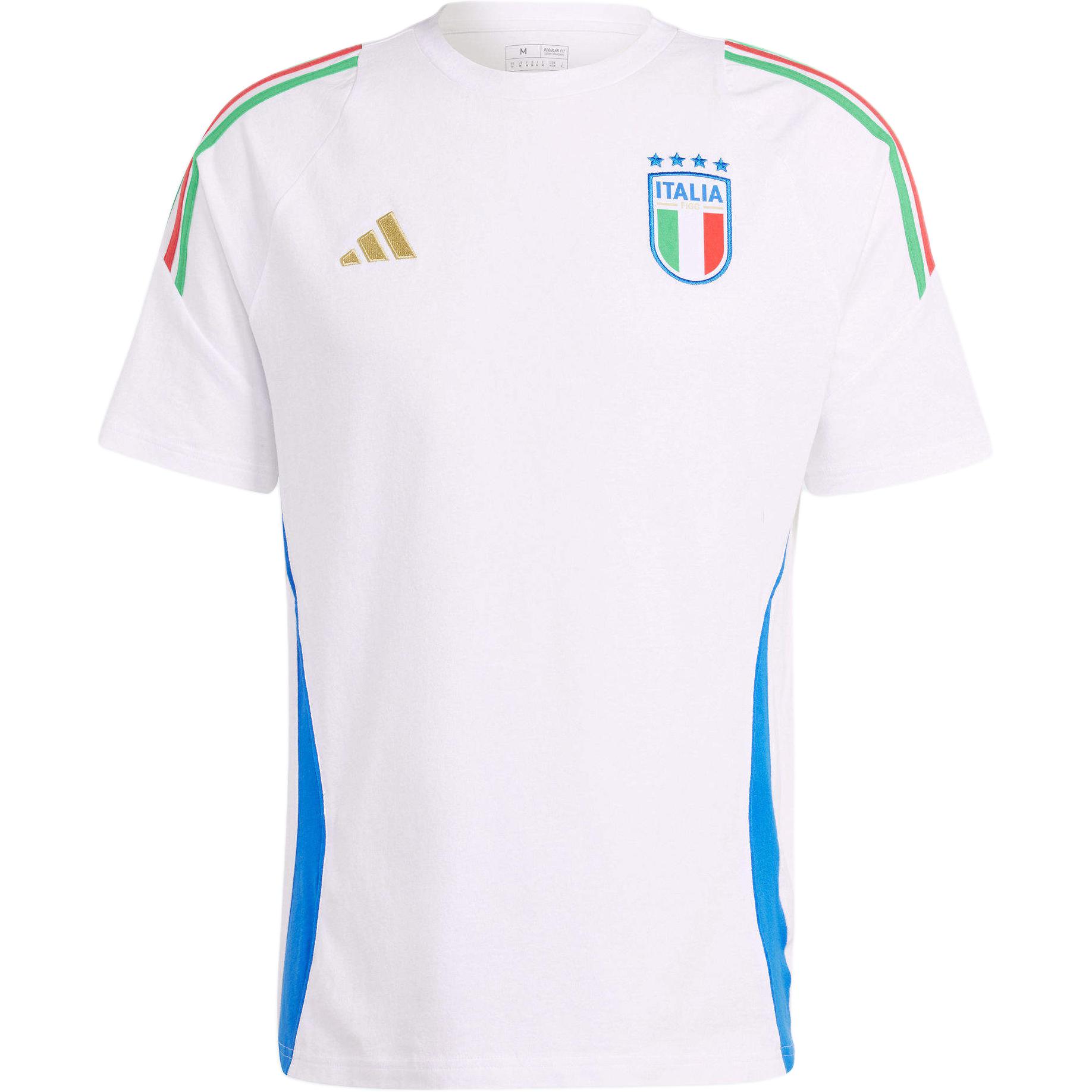 Adidas, cotton white short sleeve T-shirt for leisure, Italy