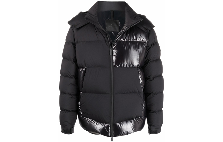 Мужской пуховик Moncler Съемный капюшон (черный)
