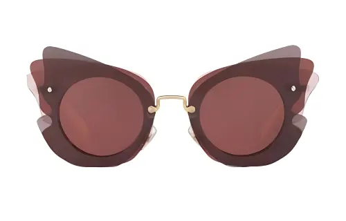 MIU MIU Round Sunglasses Women's Gold