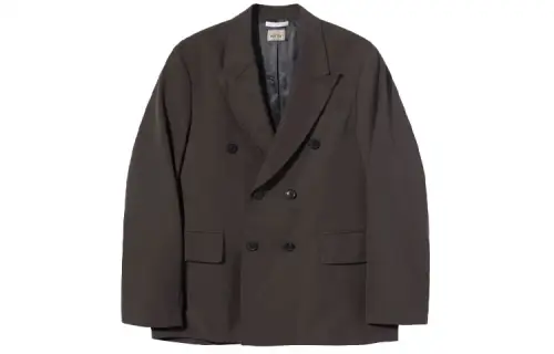 Stussy X OUR LEGACY Business Suits Unisex Black Brown Suit Collar Moderate Straight Fit