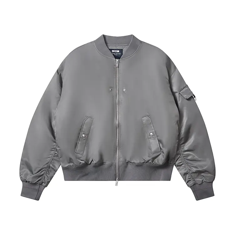 Teenie Weenie Men American old money style series. Cooling and quilted to keep warm. Thick and glossy men's style for autumn and winter. American VINTAGE retro workwear. Loose MA-1 air force jacket. Cotton jacket. Pilot bomber jacket. Same style for men and women.
