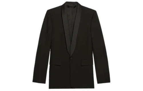Balenciaga Business Suits Men's Black Suit Collar Moderate Business Suit
