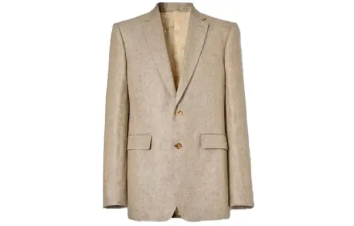 Burberry Business Suits Men's Khaki Suit Collar Moderate