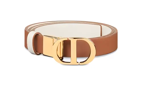 DIOR Calfskin Leather Belts Women's Orange