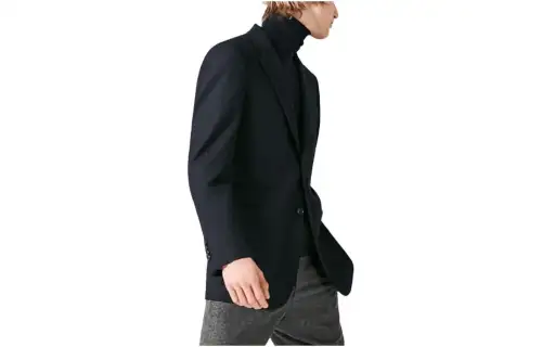 HERMES Jackets Men's Black Suit Collar Moderate Other