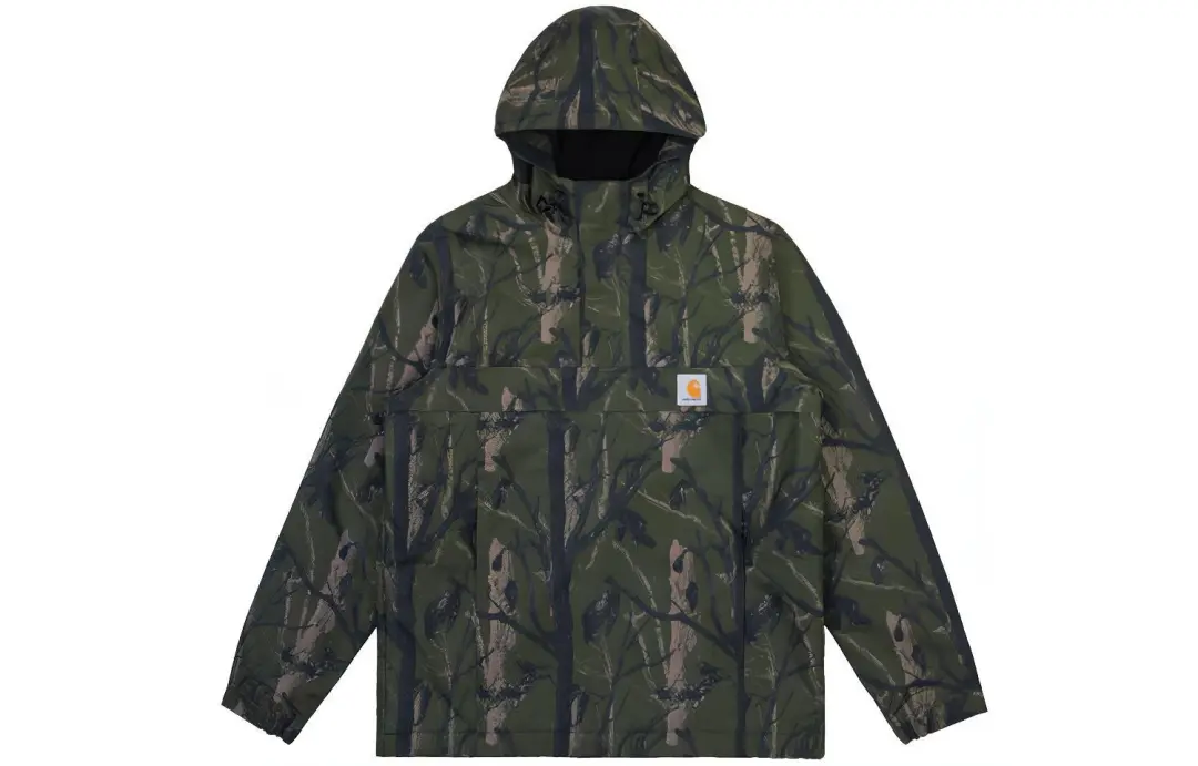Carhartt WIP Windbreaker Jackets Men's Green Hooded Thickened