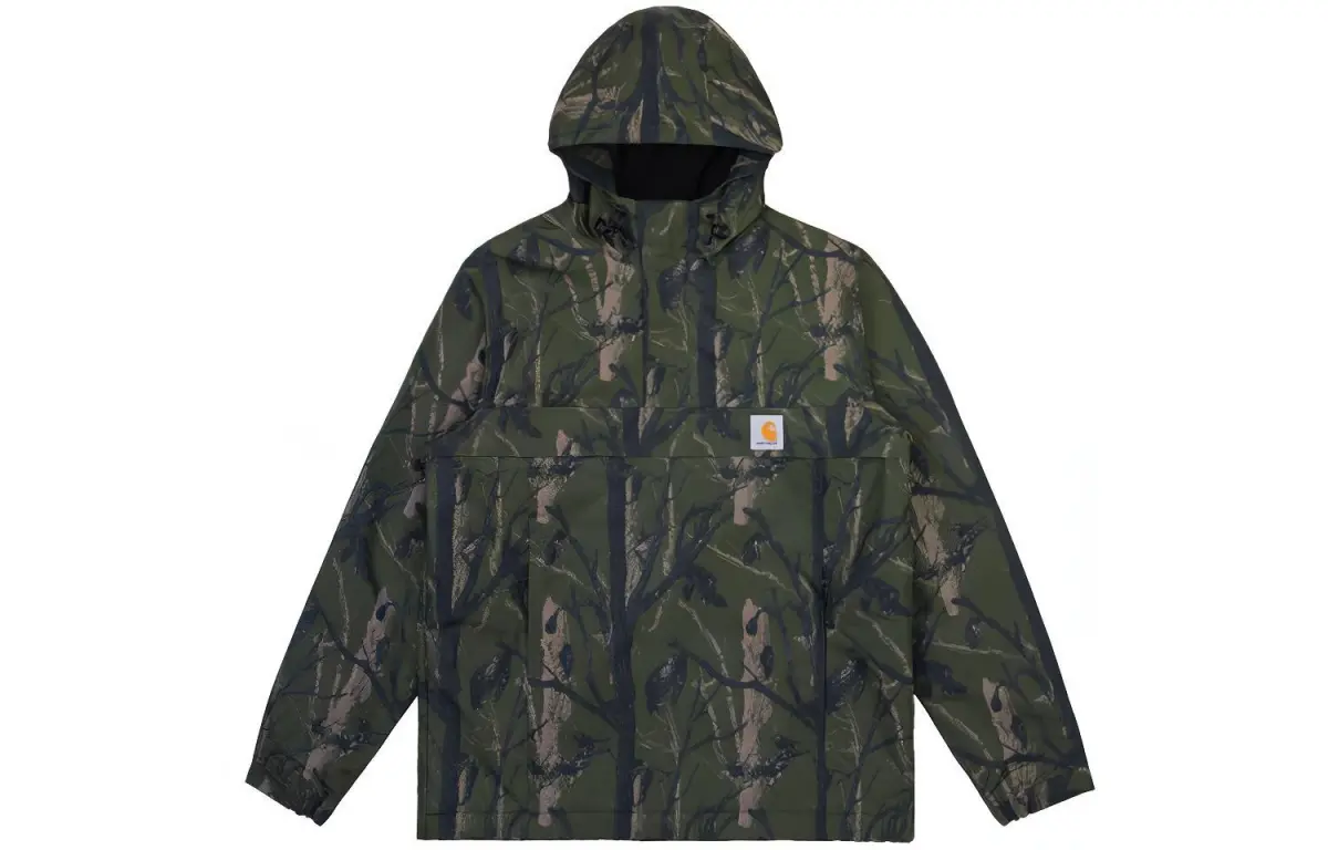 Carhartt WIP Windbreaker Jackets Men's Green Hooded Thickened Straight Fit