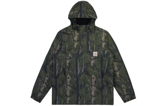 Carhartt WIP Windbreaker Jackets Men's Green Hooded Thickened