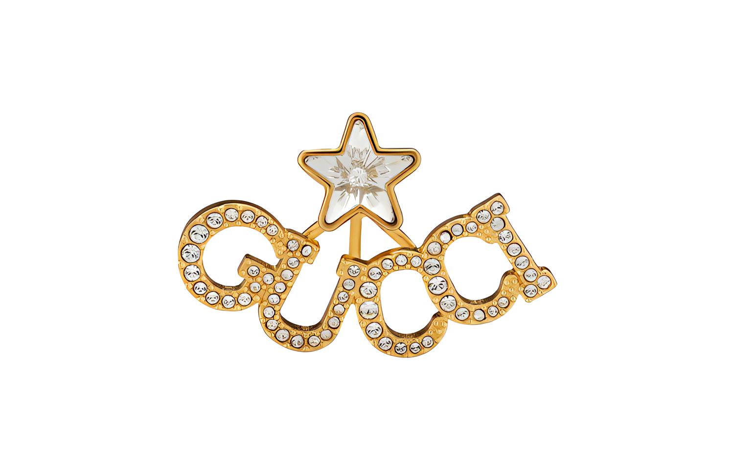 Серьги Gucci GUCCI logo (золотые)