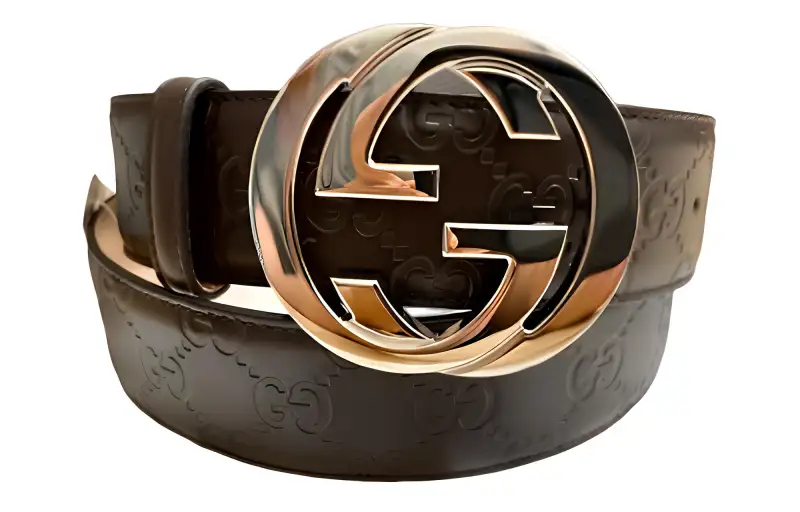 GUCCI Interlocking G Leather Belts Men's Brown