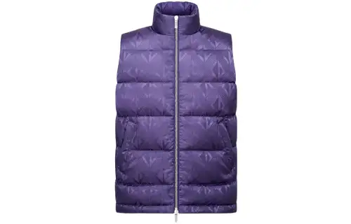 DIOR Down Vests Men's Purple Stand Collar Moderate