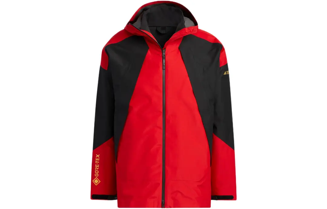Adidas Outdoor Hiking Waterproof, Windproof, Breathable, And Abrasion Resistant Windbreaker Jacket Unisex Red