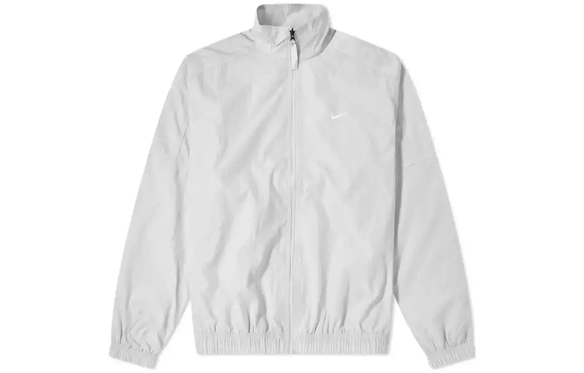 Nike Jackets Men's Gray Stand Collar Moderate Straight Fit