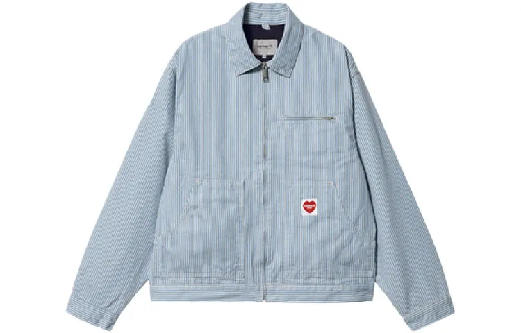 Carhartt WIP Jackets Men's Blue Lapel Thickened Straight Fit