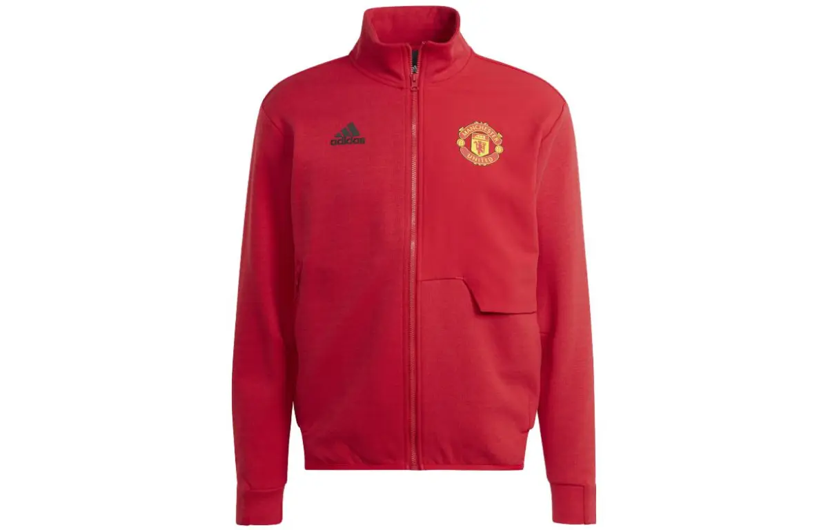 Adidas Manchester United Jackets Men's Red Stand Collar Moderate Other