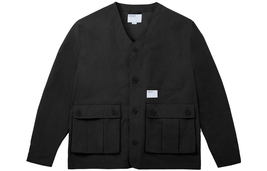 Carhartt WIP SS23 Military Military Series American Retro Solid Color Multi-Pocket Button Jacket Men's Black