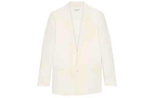 SAINT LAURENT Business Suits Men's Chalk Suit Collar Moderate Business Suit