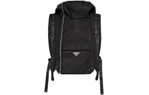 PRADA Vests Men's Black Hooded Non Detachable Moderate