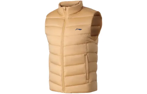 Li Ning Down Vests Men's Cinnamon Brown Stand Collar Moderate