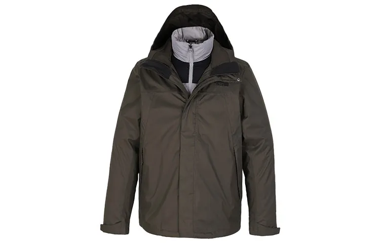 THE NORTH FACE Windbreaker Jackets Men's Dark Khaki Hooded Moderate Straight Fit