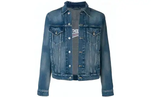 Balenciaga Embroidered Logo Denim Jacket