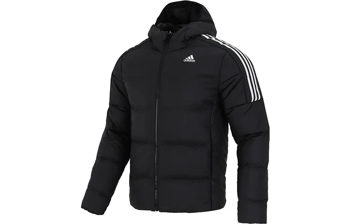 adidas Essentials Midweight Down Hooded Jacket Black