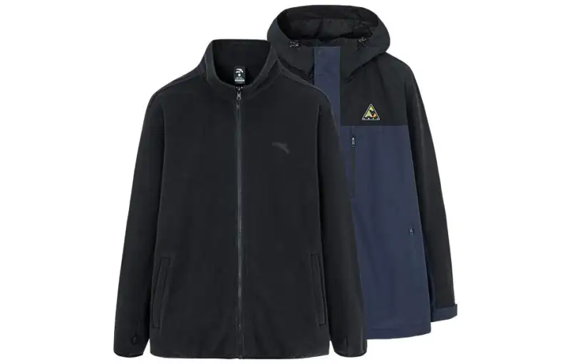 Anta Outdoor Collection, Patchwork Two Piece Set With Fleece Lining, Thermal Hooded, Waterproof