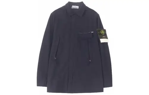 STONE ISLAND Hooded Windbreaker Jacket Men's Marine Blue