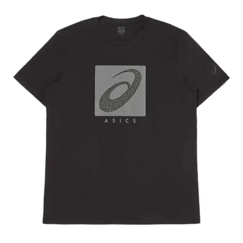 ASICS T Shirts Men's Black Crew Neck Moderate
