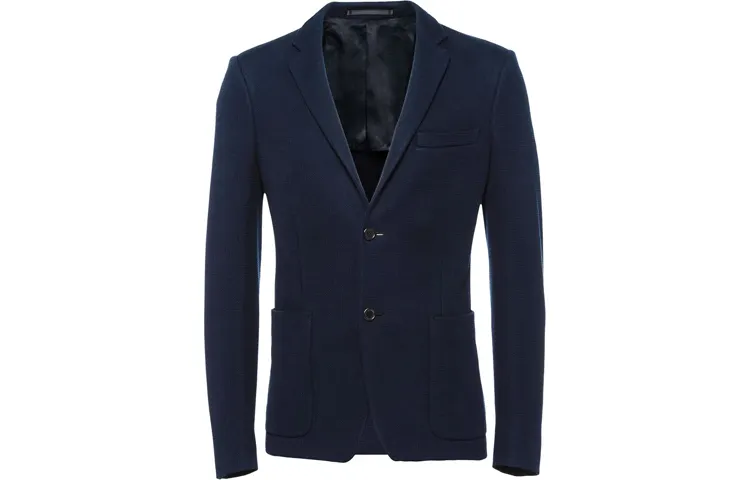 PRADA Business Suits Men's Blue Suit Collar Moderate Business Suit