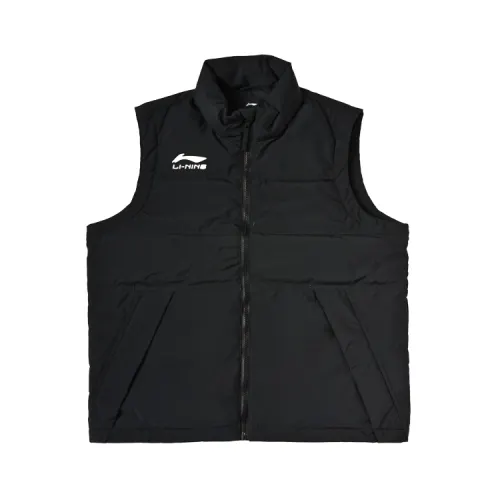Li Ning Down Vests Unisex Black Stand Collar Moderate Other